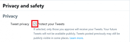 make twitter account private