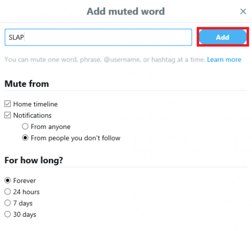 mute words on twitter