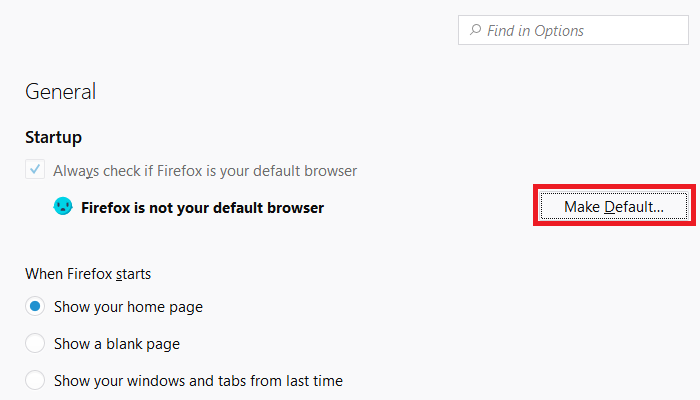 set firefox as default browser
