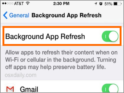 iPhone Background Refresh