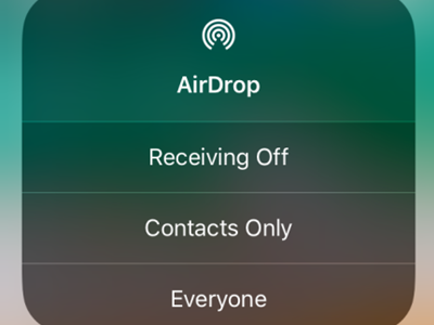 iPhone Control Center Connectivity Tool Box Airdrop options