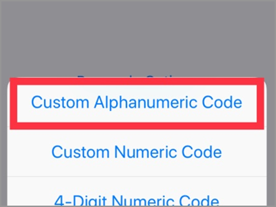 iPhone Settings Touch ID & Passcode Set Passcode Custom Alphanumeric Code