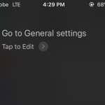 iPhone Siri Go to General Settings
