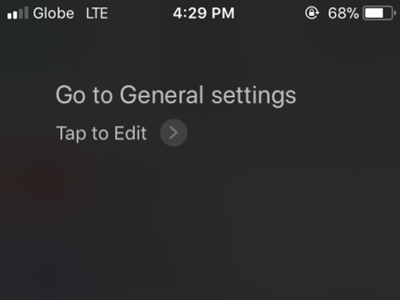 iPhone Siri Go to General Settings