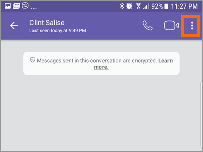 Android Viber Chat Screen Menu