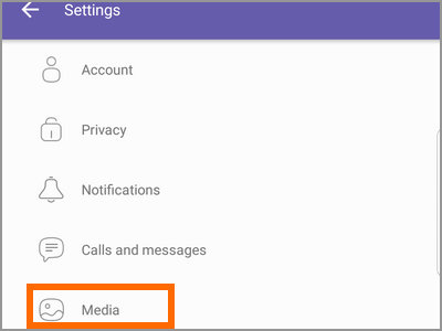 Android Viber Menu Settings Mediia