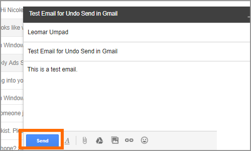 Gmail Compose Message Send Button