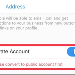 Instagram Account Settings Switch to Business Profile Connect to Facebook Private Account