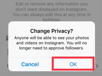 Instagram Account Settings Switch to Business Profile Connect to Facebook Private Account Change Privacy