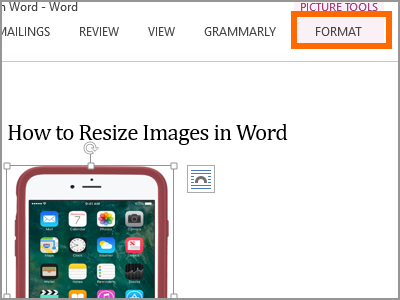 Resize Word Format Menu