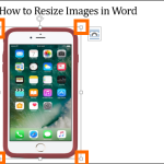 Resize Word Image Selected Diagonal Handles