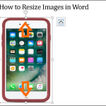 Resize Word Image Selected Move Up or Down