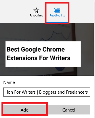 Add Website To Microsoft Edge Reading List