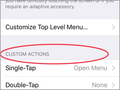 iPhone Assisitive Touch Custom Actions