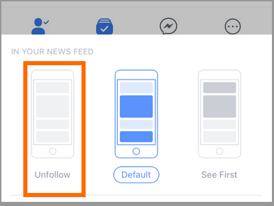 iPhone Facebook Unfollow
