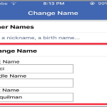 iPhone Home Facebook Menu Settings Account Settings General Name change Name