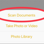 iPhone Home Notes Scan Documents