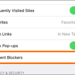 iPhone Home Settings Safari Content Blocker