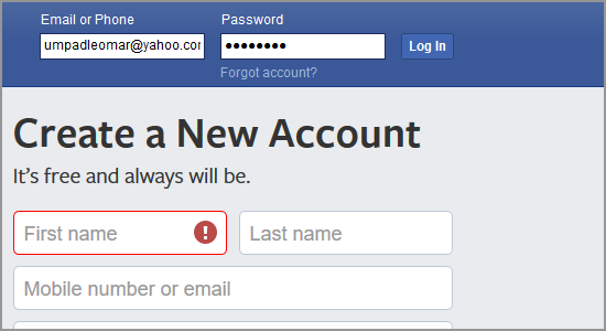 Facebook Login