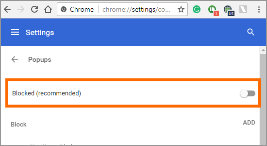 Google Chrome Menu Settings Advanced Content Popups Blocked