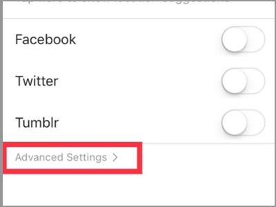 Instagram Add New Post Advanced Setting