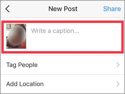 Instagram Add New Post Next Write Caption