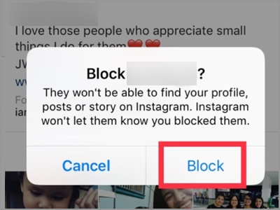 Instagram Profile Followers Menu Block Button Confirm