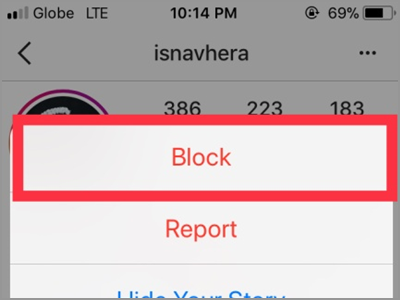 Instagram Profile Followers Menu Block Button