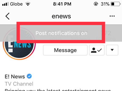 Instagram Profile Following Other Options Button Post Notifications Turned On