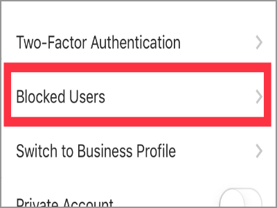 Instagram Profile Settings Blocked Users