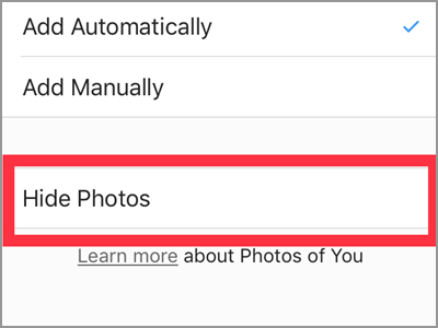 Instagram Profile Settings Photos of You Hide Photos