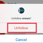 Instagram Unfollow Button
