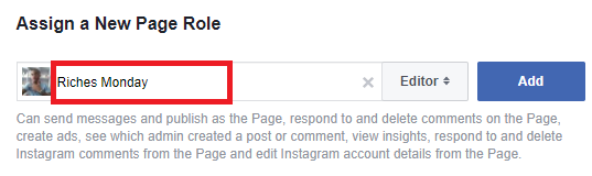 Add admin to Facebook page