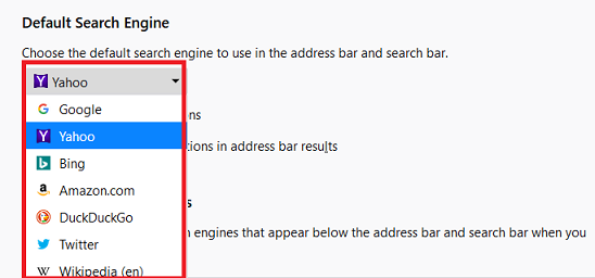 change firefox search engine