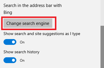 microsoft edge change search engine to google