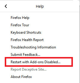  Start FireFox in Safe Mode