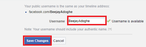 change facebook username