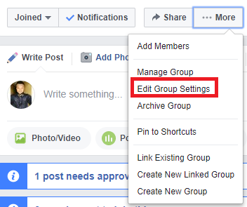 change facebook group name