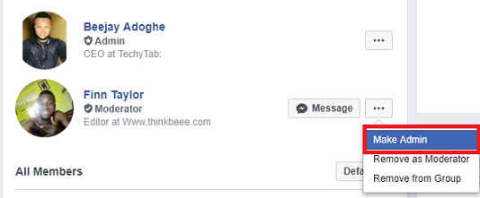 add admin to facebook group