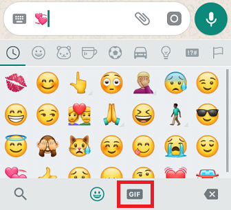 send gifs in whatsapp