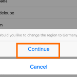 iPhone Settings General Language and Region Continue