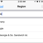 iPhone Settings General Language and Region Search Region