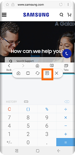 Galaxy S9 Multi Window Pop-Up button