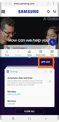 Galaxy S9 Recent Apps Button Multi Window button App List