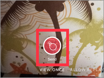 Instagram Direct Message icon Choose Recipient Camera button View Once Send button