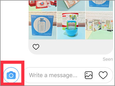 Instagram Direct Message icon Choose Recipient Camera icon