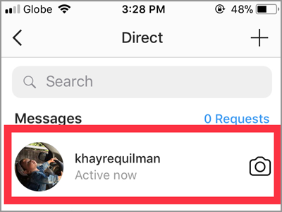 Instagram Direct Message icon Choose Recipient