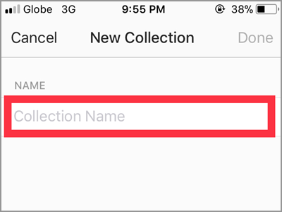 Instagram Profile Create Collection Name