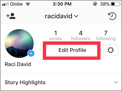 Instagram Profile Edit Profile