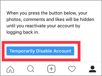 Instagram Profile Edit Temporarily Disable Account Enter Password Confirm